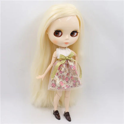 ICY DBS Blyth Doll toy joint body white skin shiny face with clothes and shoes, 30cm 1/6 toy girl gift
