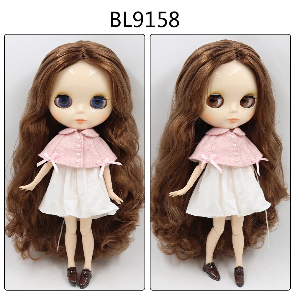 ICY DBS Blyth Doll toy joint body white skin shiny face with clothes and shoes, 30cm 1/6 toy girl gift