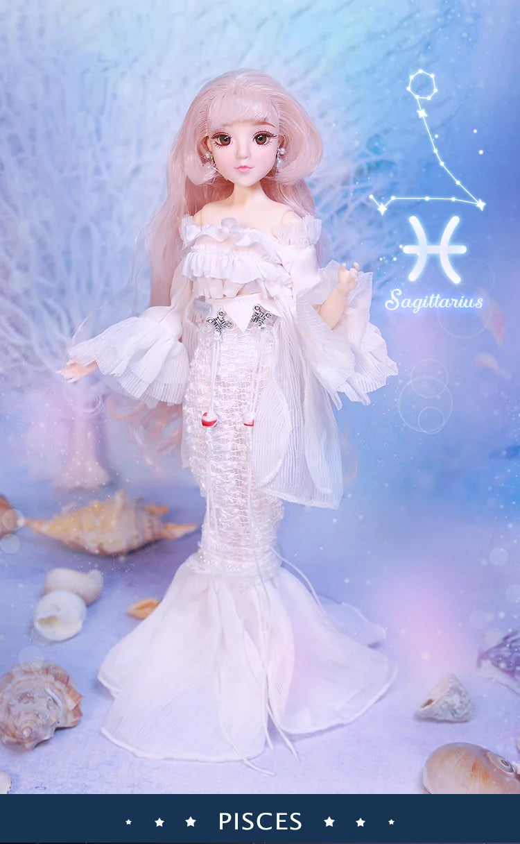 DBS 1/6 BJD toy 30cm constellations doll joint body with outfit shoes stand box toy girls gift anime doll