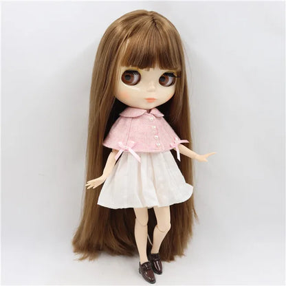 ICY DBS Blyth Doll toy joint body white skin shiny face with clothes and shoes, 30cm 1/6 toy girl gift