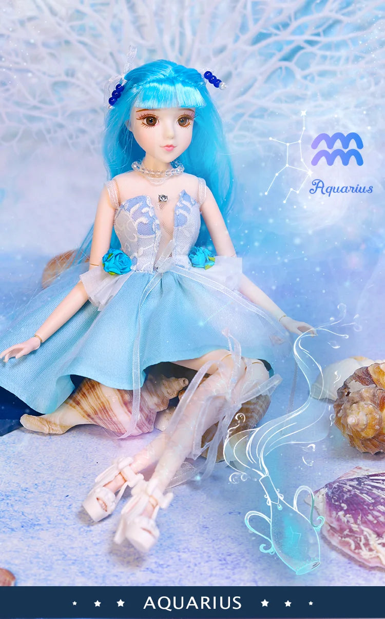 DBS 1/6 BJD toy 30cm constellations doll joint body with outfit shoes stand box toy girls gift anime doll