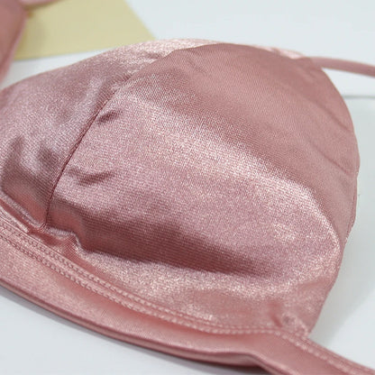 Women's French Style Bra Girl Wrapped Chest Adjustable Shoulder Strap Single Buckle Satin Sexy Tube Top Underwear Lingerie