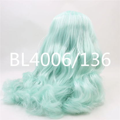 ICY DBS blyth doll rbl scalp and dome wavy hair multi-color wig for custom doll anime toy white skin mix hair