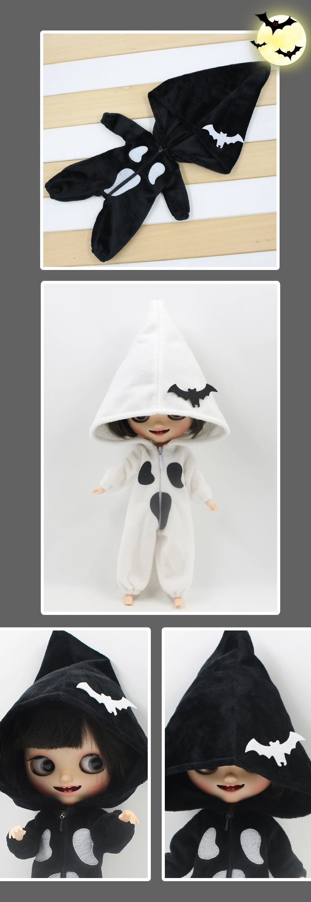 ICY DBS Blyth doll clothes halloween suit pink dress ghost Vampire hat cosplay outfits toy