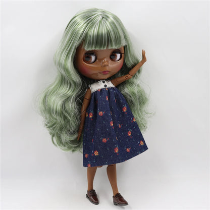 ICY DBS Blyth Doll Toy blyth doll joint body super black skin bjd 30cm doll for DIY custom doll anime girls