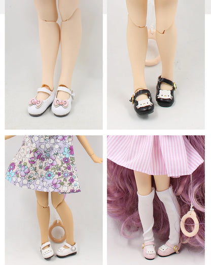 ICY DBS Blyth doll joint body shoes cat bow 2.5cm toy shoes anime cute shoes for doll girls
