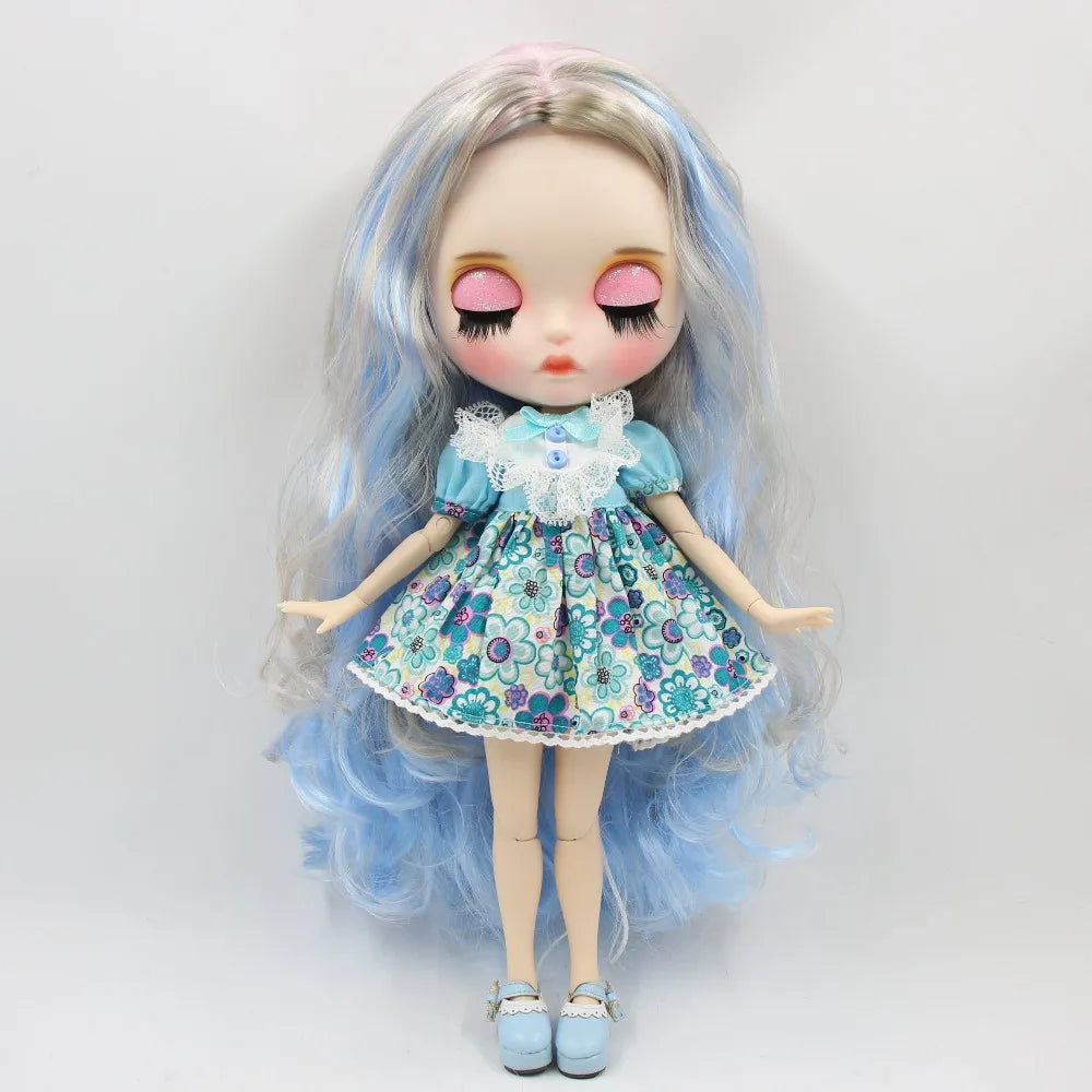 ICY DBS Blyth doll clothes outfits toy for blyth doll icy joint body licca body pink dress white hat