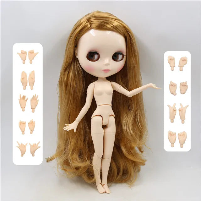 ICY DBS Blyth Doll 1/6 bjd 30cm toy joint body white skin shiny face nude doll