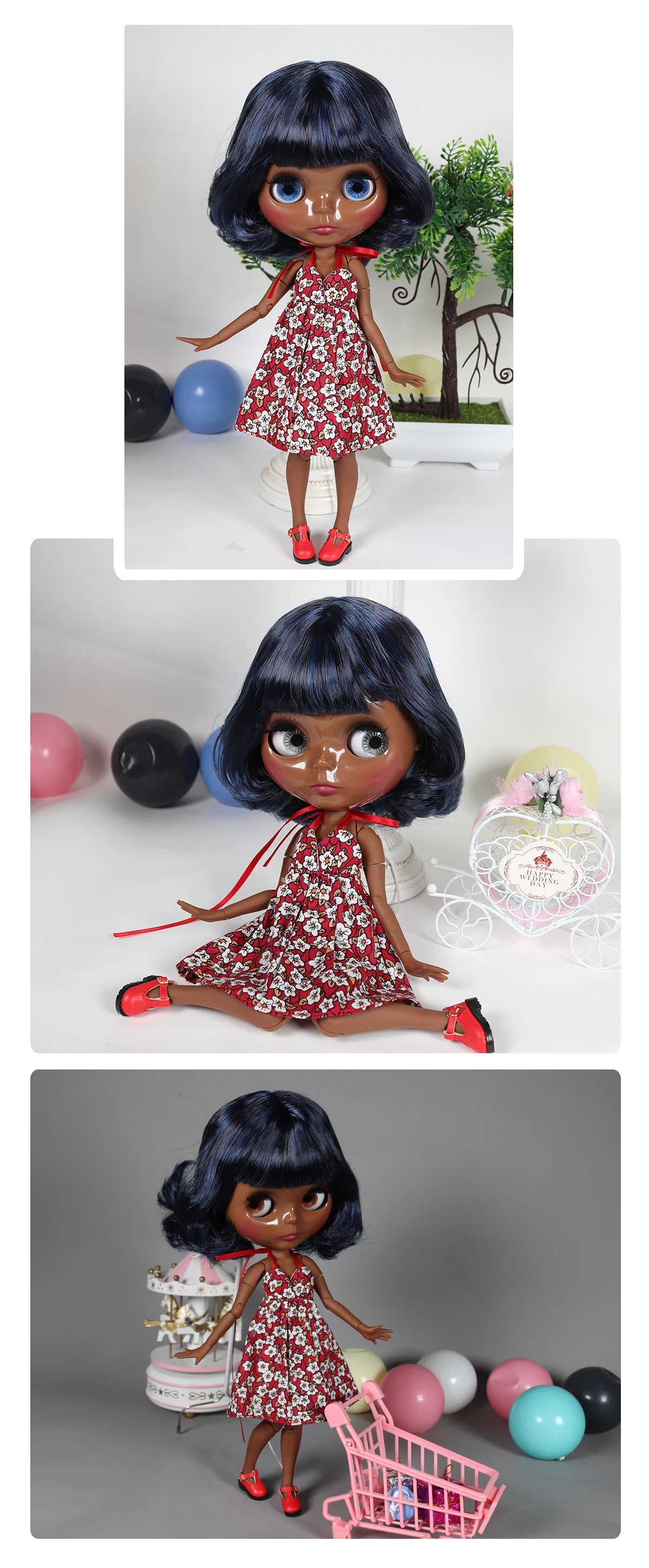 ICY DBS Blyth doll 1/6 bjd matte face shiny face joint body white skin tan skin dark skin 30cm toy girls gift