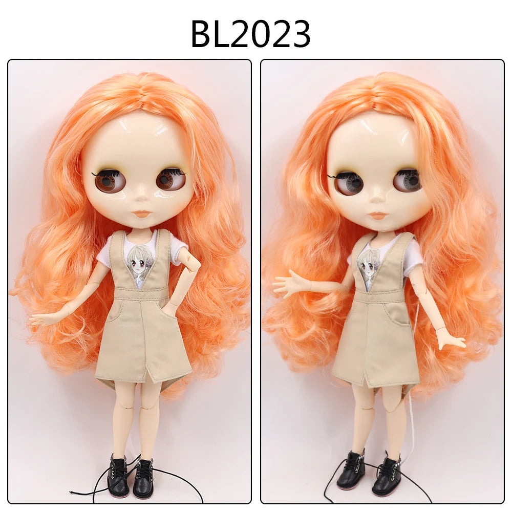ICY DBS Blyth Doll toy joint body white skin shiny face with clothes and shoes, 30cm 1/6 toy girl gift