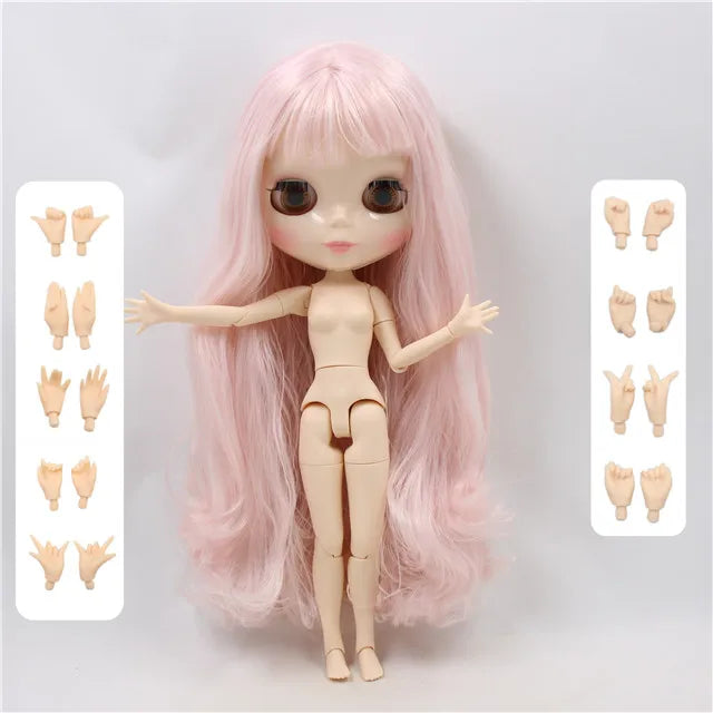 ICY DBS Blyth Doll 1/6 bjd 30cm toy joint body white skin shiny face nude doll