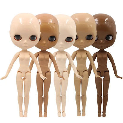 DBS blyth doll joint body bjd toy without makeup shiny face for cutom doll DIY anime girls