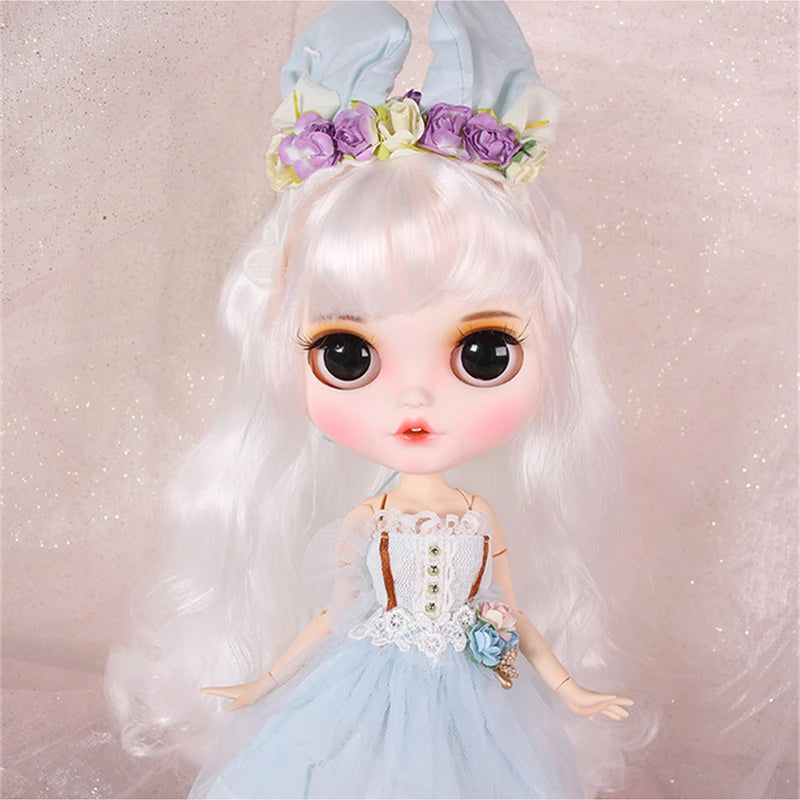 ICY DBS Blyth doll licca toy clothes lace wedding dress rabbit headdress anime bunny suit girls gift
