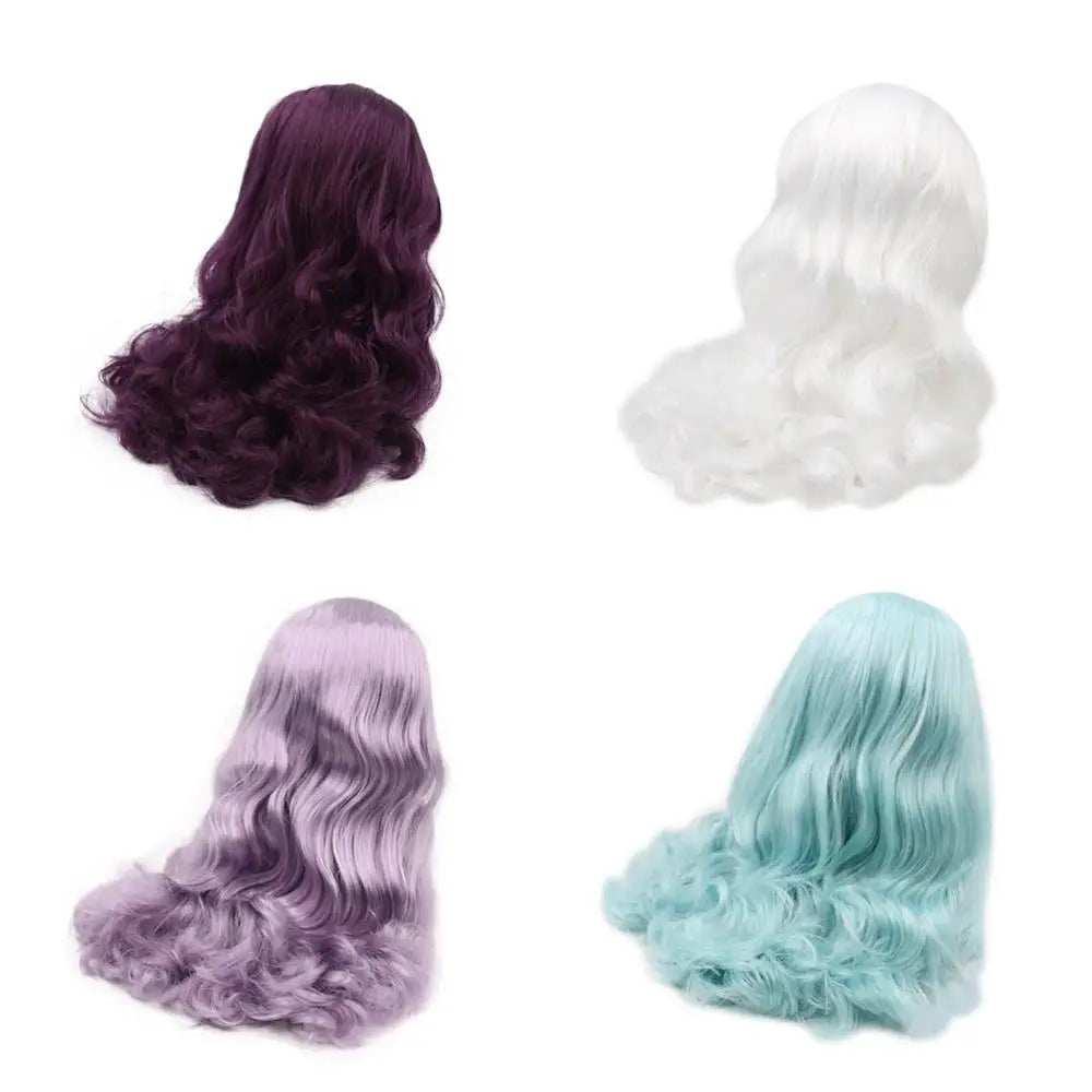 DBS blyth doll icy wig rbl scalp and dome wavy hair DIY doll accessory anime toy white hair purple hair