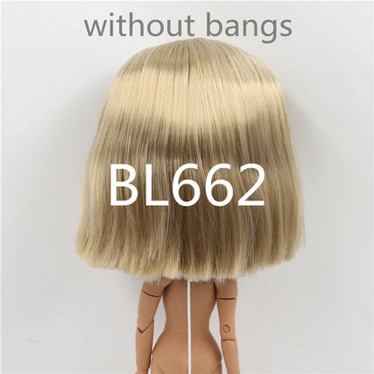 DBS blyth doll icy doll rbl scalp and dome short hair wig toy accessory for DIY custom doll anime blonde hair black hair