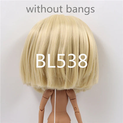 DBS blyth doll icy doll rbl scalp and dome short hair wig toy accessory for DIY custom doll anime blonde hair black hair