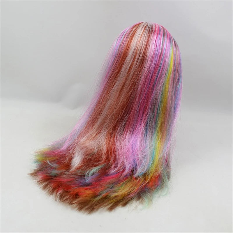 ICY DBS Blyth Doll colorful hair Multi-colored hair Joint body dark skin shiny face 1/6 bjd 30cm toy