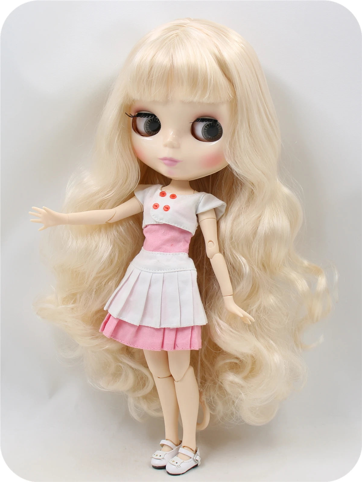 ICY DBS Blyth Doll toy 30cm bjd white skin joint body shiny face random eyes colors