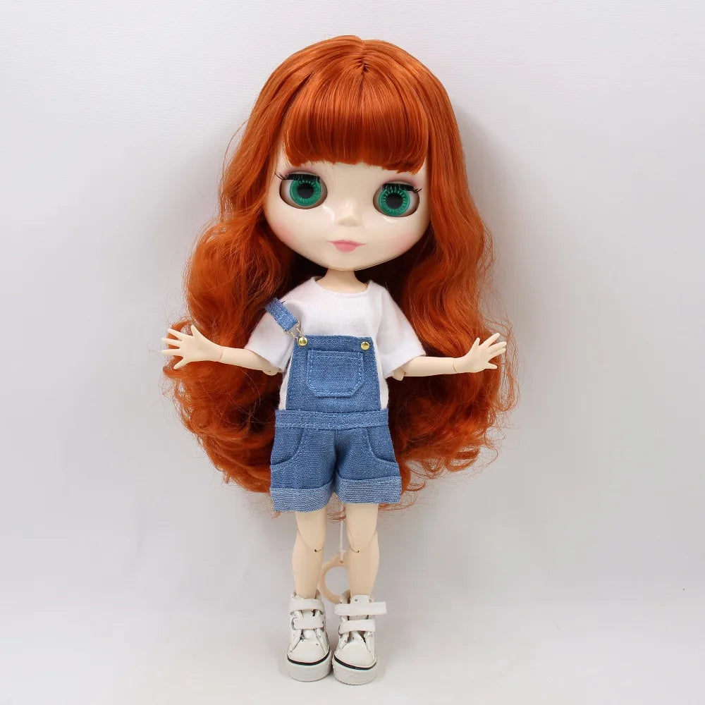 ICY DBS Blyth Doll 1/6 bjd 30cm toy joint body white skin shiny face nude doll