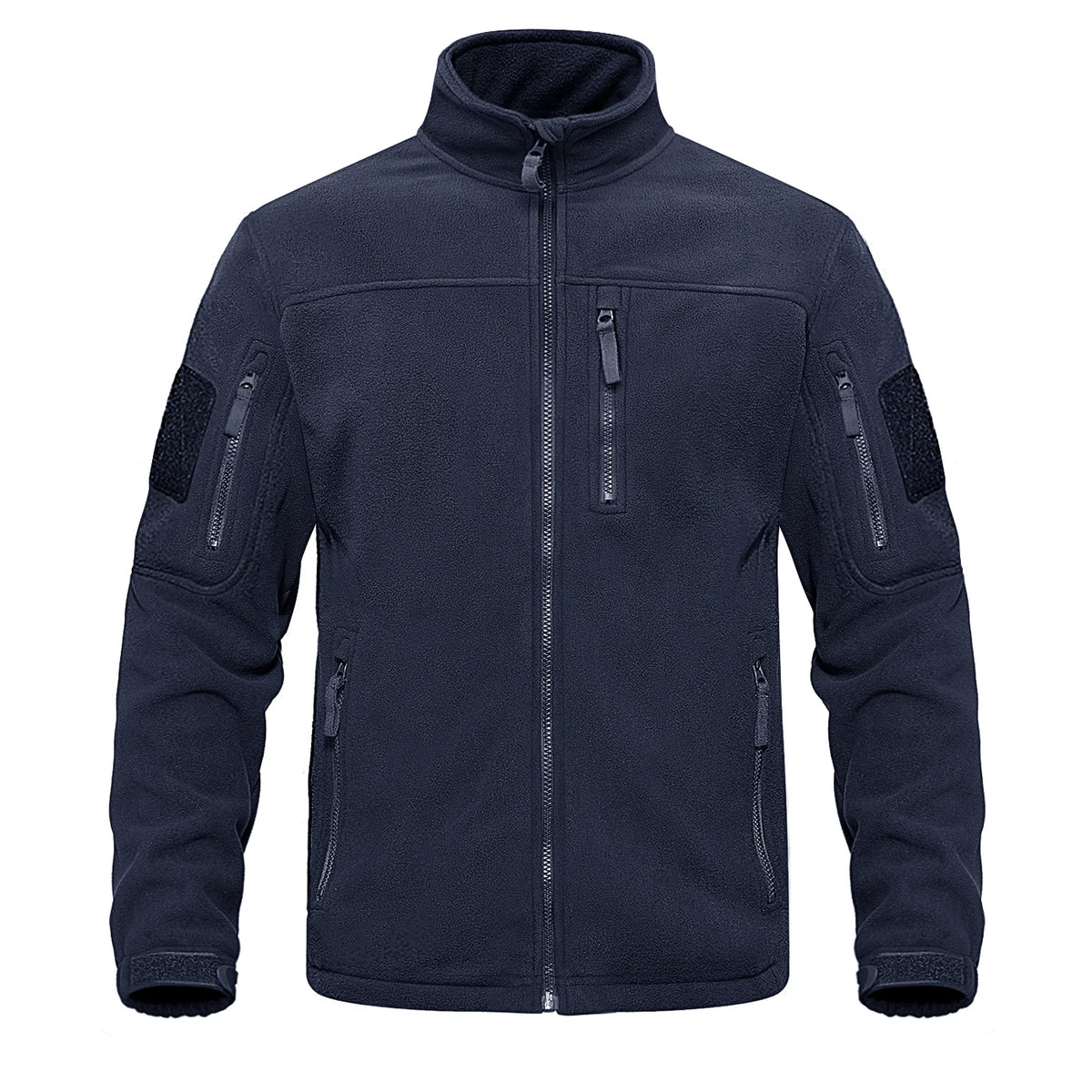 TACVASEN Full Zip Up Green Fleece Jacket Thermal Warm Work Coats Mens Zipper Pockets Jacket Hiking Training Outwear Windbreaker
