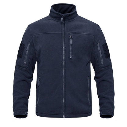 TACVASEN Full Zip Up Green Fleece Jacket Thermal Warm Work Coats Mens Zipper Pockets Jacket Hiking Training Outwear Windbreaker