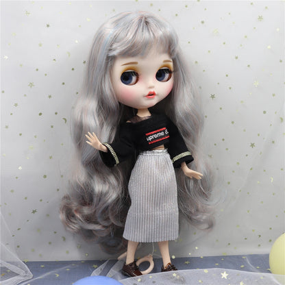 ICY DBS Blyth doll clothes outfits toy for blyth doll icy joint body licca body pink dress white hat