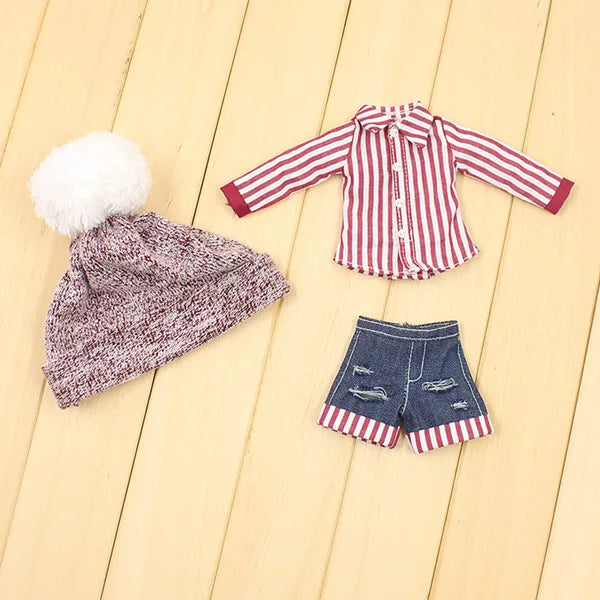 ICY DBS Blyth doll clothes outfits toy for blyth doll icy joint body licca body pink dress white hat