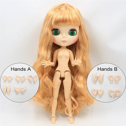 ICY DBS Blyth Doll toy 30cm bjd white skin joint body shiny face random eyes colors