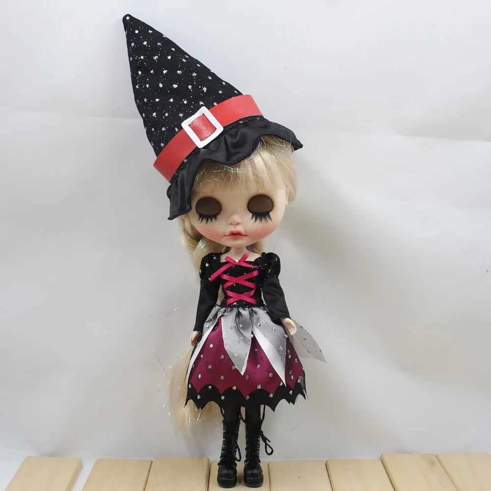 ICY DBS Blyth doll clothes halloween suit pink dress ghost Vampire hat cosplay outfits toy
