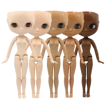 DBS blyth doll joint body bjd toy without makeup shiny face for cutom doll DIY anime girls