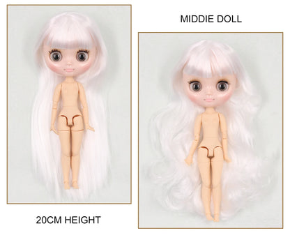 ICY DBS blyth middie doll 1/8 BJD shiny face long hair joint body 20cm toy girls gift
