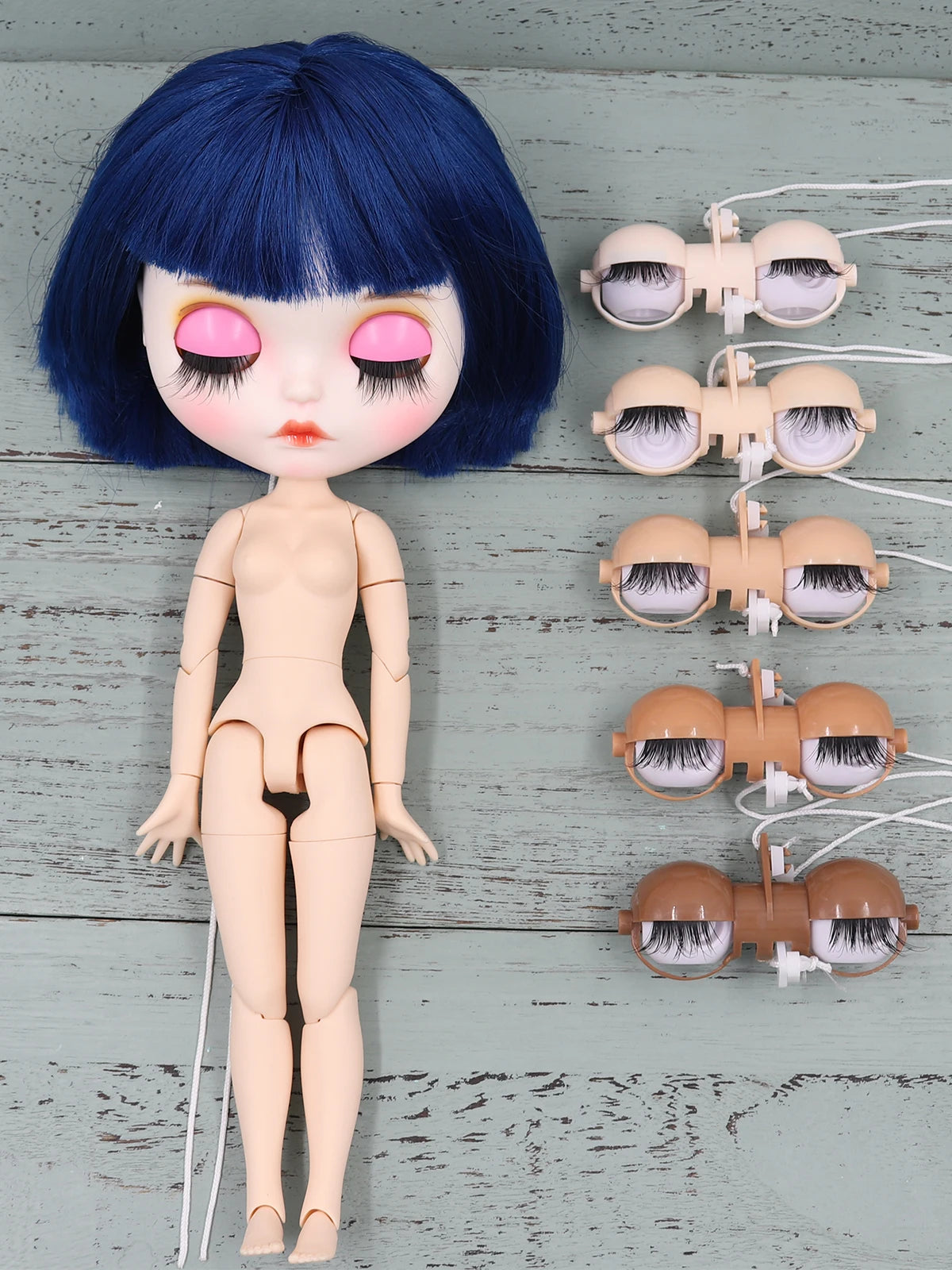 DBS Blyth doll icy painted pink eyelid eyes machine machinery sleepy eyes long eyelash