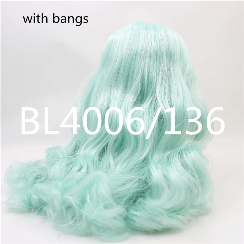 ICY DBS blyth doll rbl scalp and dome wavy hair multi-color wig for custom doll anime toy white skin mix hair