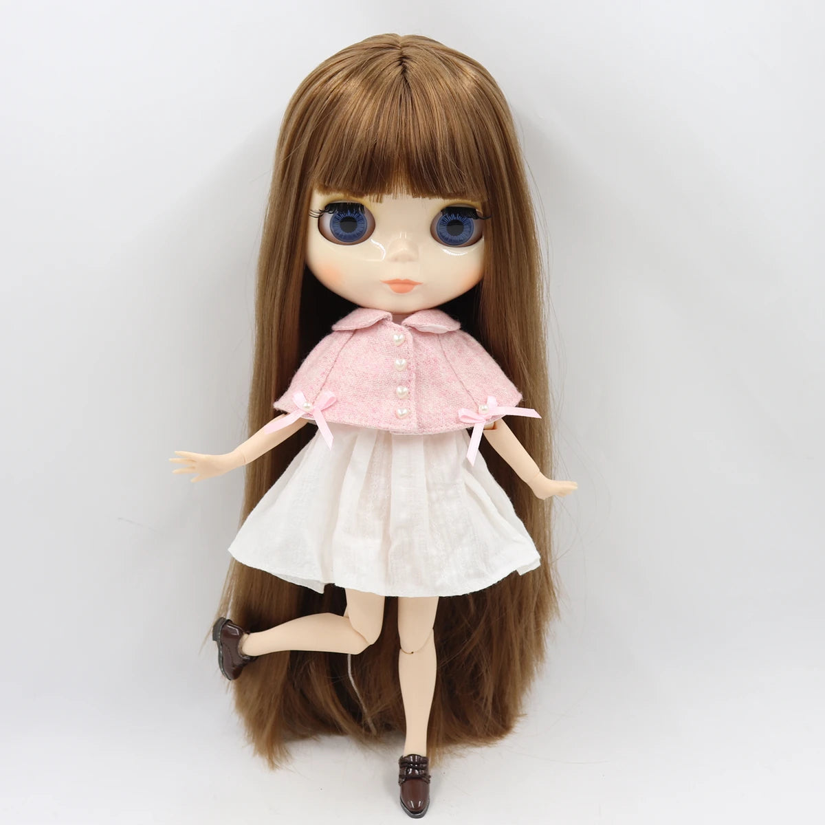 ICY DBS Blyth Doll toy joint body white skin shiny face with clothes and shoes, 30cm 1/6 toy girl gift