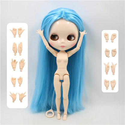 ICY DBS Blyth Doll 1/6 bjd 30cm toy joint body white skin shiny face nude doll
