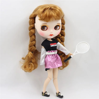 ICY DBS Blyth doll clothes outfits toy for blyth doll icy joint body licca body pink dress white hat
