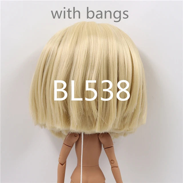 DBS blyth doll icy doll rbl scalp and dome short hair wig toy accessory for DIY custom doll anime blonde hair black hair