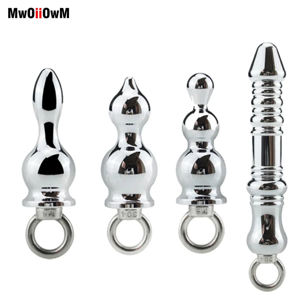 MwOiiOwM Metal Anal Beads Butt Stimulation Prostate Massager Stainless Steel Anus Plug Erotic Sex Toy for Women Men