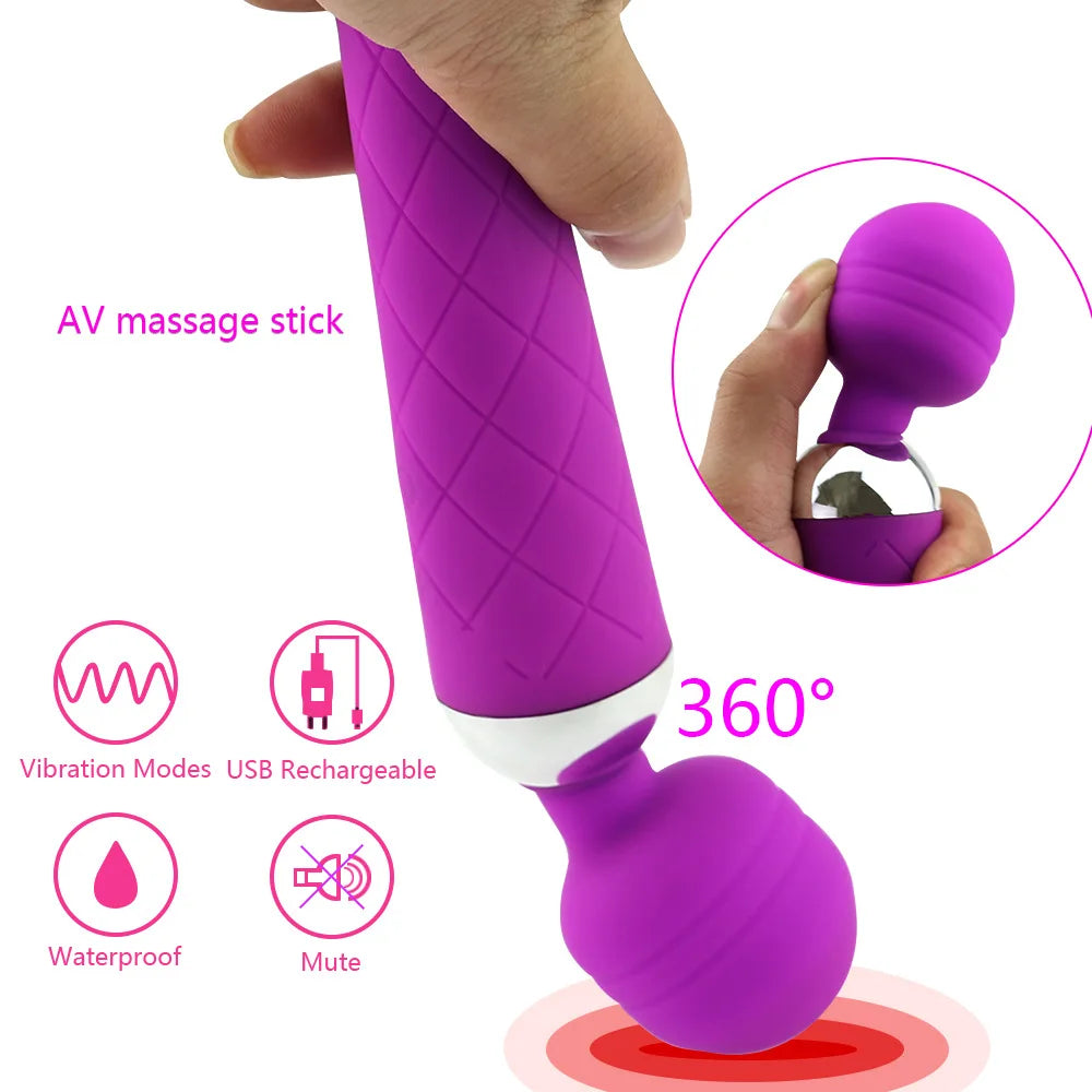 MwOiiOwM USB Rechargeable Microphone G-spot Vibrator Massager Waterproof Dual Vibration Sex Toys for Women Adult Product 4 Color