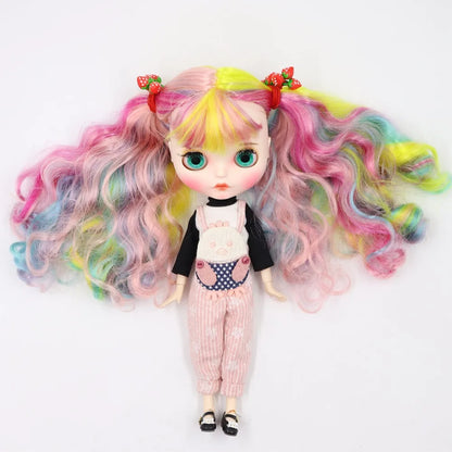 ICY DBS blyth doll 1/6 bjd white skin joint body matte face Carved lips with eyebrows anime custom doll 30cm toy girls