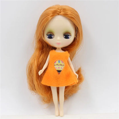 DBS blyth mini doll 10CM toy nude doll colorful long hair shiny face anime girls gift