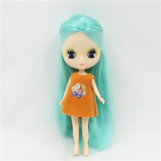 DBS blyth mini doll 10CM BJD normal body doll long hair 10cm toy anime random dress as a gift