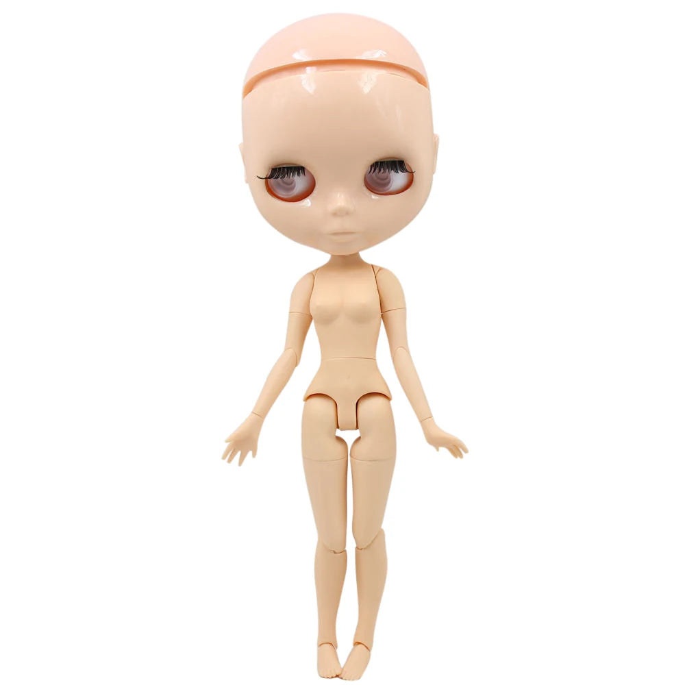 DBS blyth doll toy joint body bald head doll without eyechips, the scalp is loose, scalp without glue 30cm TOY diy