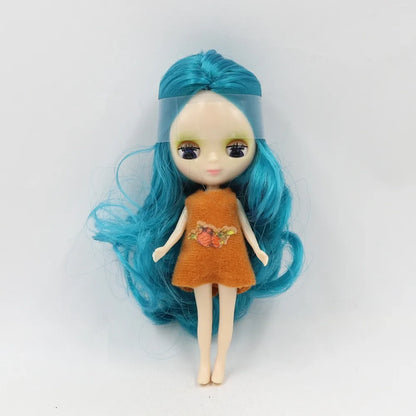DBS blyth mini doll 10CM BJD normal body doll long hair 10cm toy anime random dress as a gift