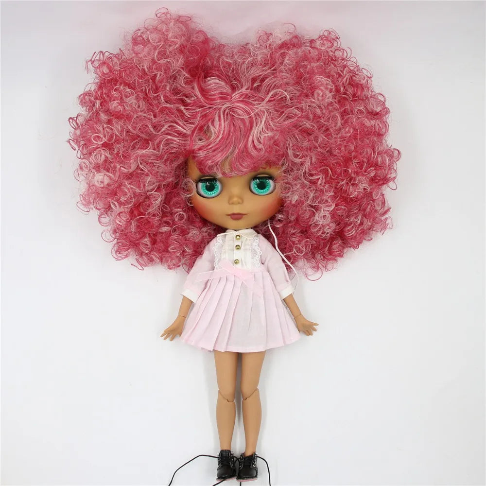 ICY DBS Blyth Doll 1/6 bjd joint body dark skin white skin matte face afro curly hair 30cm toy anime girls gift