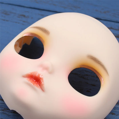 blyth doll customized faceplate DIY matte face lips carves eyebrow handwork hand-painted face