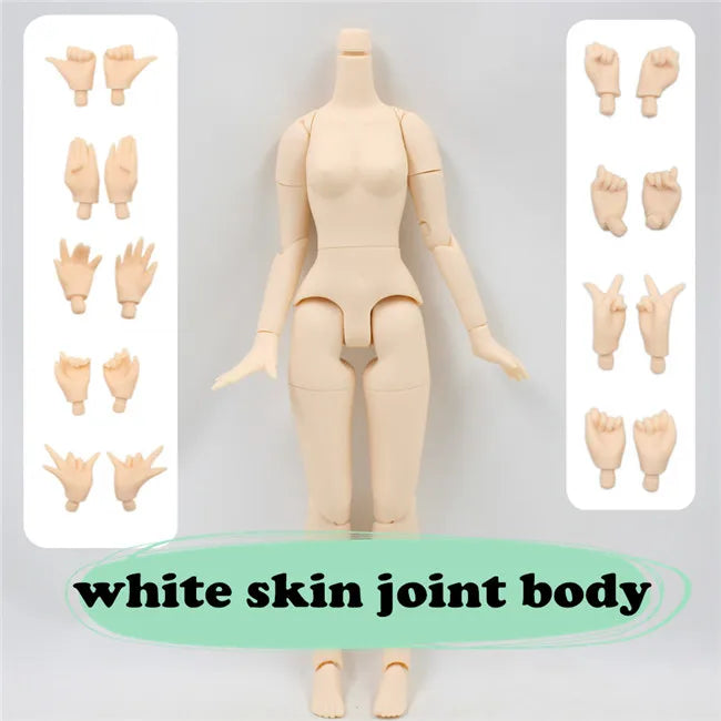 DBS blyth doll body white skin joint body 21cm toy body