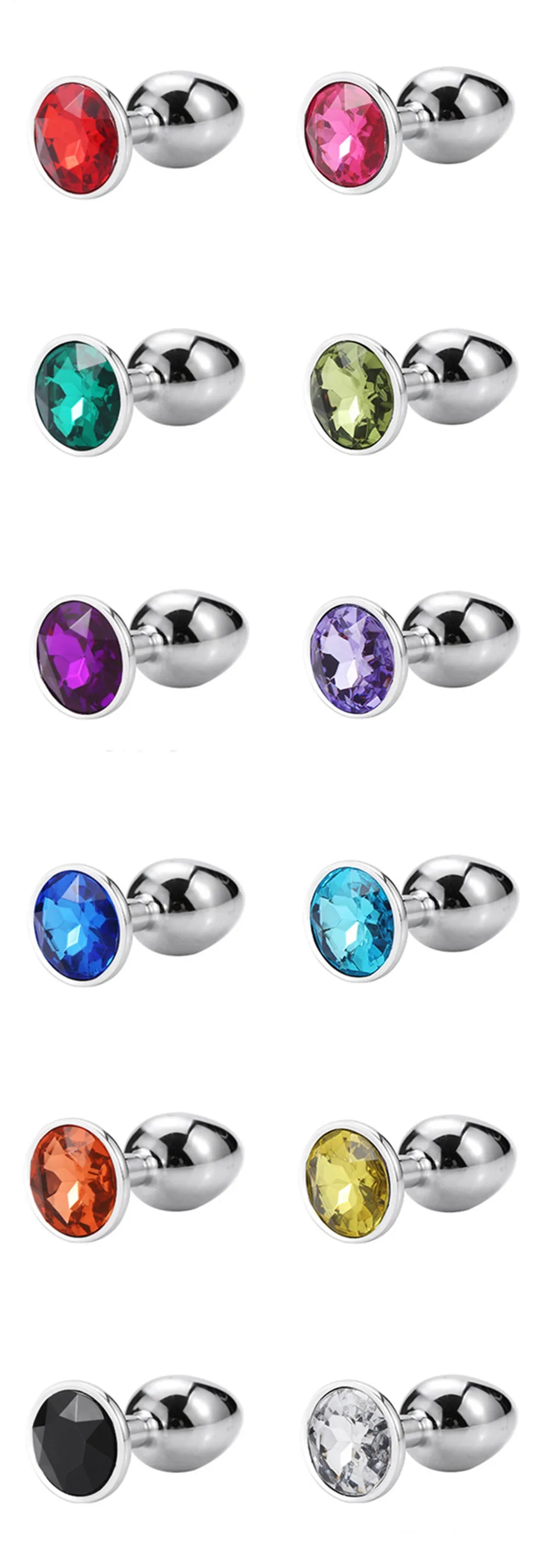 Metal Anal Plug  Jewel Decoration Butt Beads Sex Prostate Massager Anus Toys For Women and Man Couple Gay 3 Size