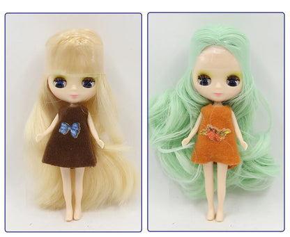 DBS blyth mini doll 10CM BJD normal body doll cute girls gift anime toy random dress