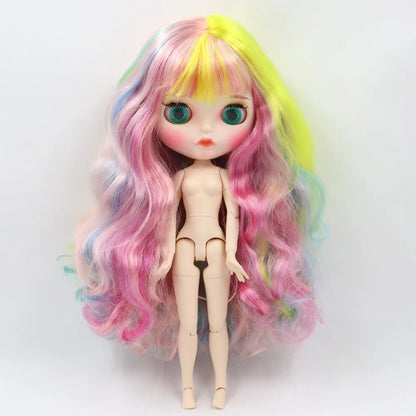 ICY DBS blyth doll 1/6 bjd white skin joint body matte face Carved lips with eyebrows anime custom doll 30cm toy girls